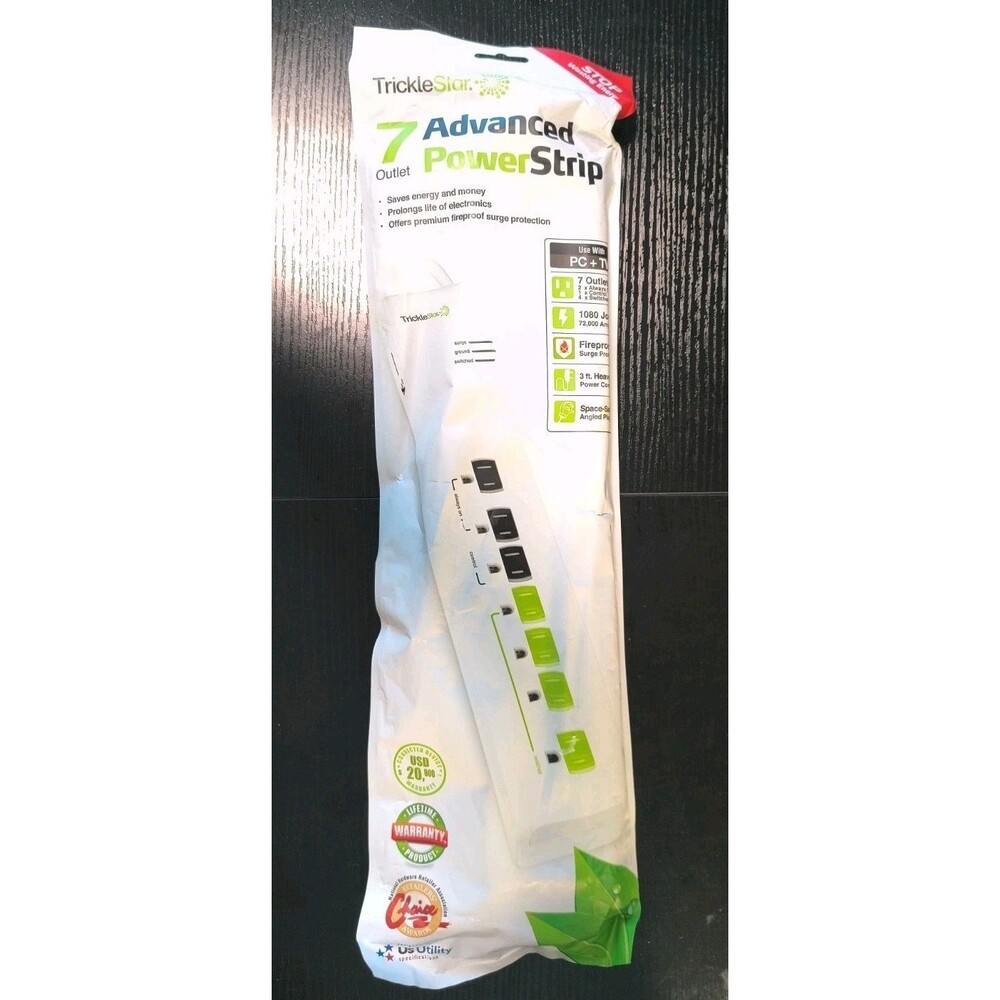 TrickleStar 7 Outlet Tier 1 Advanced Smart Power Strip/Surge Protector TS1104